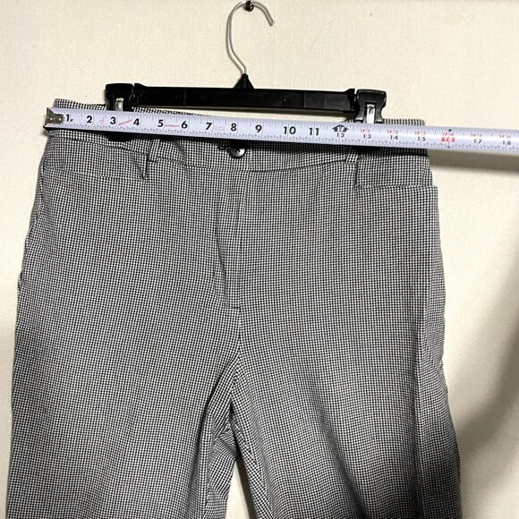 LOFT‎ Houndstooth Slim Ankle Pants Black White Check Trousers - Size 12T - Picture 7 of 11
